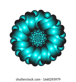 ilustración vectorial de ornamento redondo en 3D sobre fondo blanco. Diseño de Mandala geométrica. para el logotipo, icono o símbolo, etc