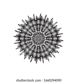 illustration vector graphic of Round ornament in 3D on white background. Geometric Mandala Design. fit for logo, icon or symbol, etc