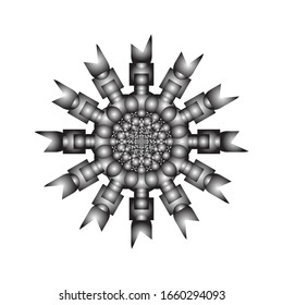 illustration vector graphic of Round ornament in 3D on white background. Geometric Mandala Design. fit for logo, icon or symbol, etc