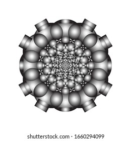 illustration vector graphic of Round ornament in 3D on white background. Geometric Mandala Design. fit for logo, icon or symbol, etc