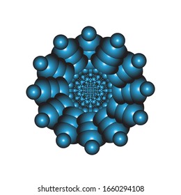 illustration vector graphic of Round ornament in 3D on white background. Geometric Mandala Design. fit for logo, icon or symbol, etc