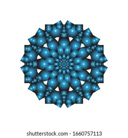illustration vector graphic of Round ornament in 3D on white background. Geometric Mandala Design. fit for logo, icon or symbol, etc