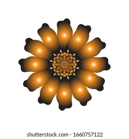 ilustración vectorial de ornamento redondo en 3D sobre fondo blanco. Diseño de Mandala geométrica. para el logotipo, icono o símbolo, etc