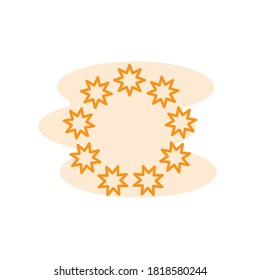 Ilustración Vector gráfico del icono de estrella redonda. Apto para clasificación, premios, decoración, etc.