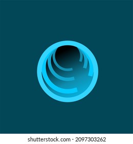 gráfico vectorial de ilustración de
logotipo de túnel redondo sobre fondo azul oscuro adecuado para
logotipo de la empresa, canal, sitio web, icono
