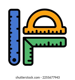 Illustration Vector Graphic of  ruler design, line drawing icon. Cartoon