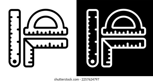 Illustration Vector Graphic of  ruler design, line drawing icon. Black line icon.