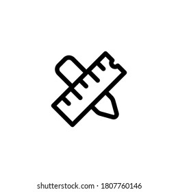 Illustration Vektorgrafik von Lineal Icon. Geeignet für Geometrie, Länge, Werkzeug, Ausbildung, Studium etc.