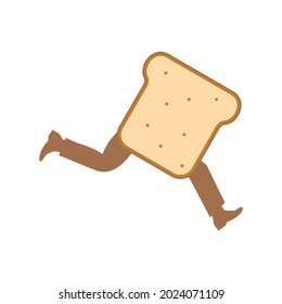 Illustration Vector Graphic of Running Bread Logo. Perfect to use for Technology Company