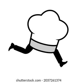 Illustration Vector Graphic of Running Chef Hat Logo. Perfect to use for Technology Company