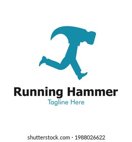 Illustration Vector Graphic of Running Hammer Logo. Perfect to use for Technology Company
