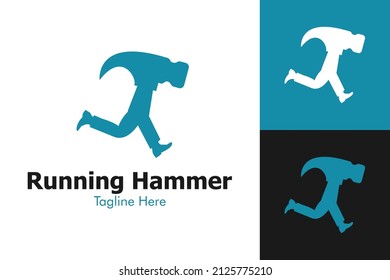 Illustration Vector Graphic of Running Hammer Logo. Perfect to use for Technology Company