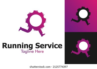 Vektorgrafik der Vektorgrafik des Running Service Logos. Perfekt für Technologieunternehmen
