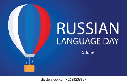 illustration vector graphic of Russian flag hot air balloon, perfect for international day, russian language day, celebrate, greeting card, etc.
