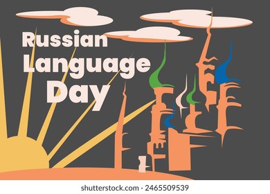 Ilustración Vector gráfico del día del idioma ruso. Bueno para el póster
