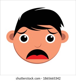 Gráfico vectorial de ilustración de joven de cara triste