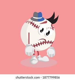 Illustration vector graphic of sad poses. Perfect for baseball logo, baseball product, etc.