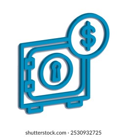 Ilustración Vector gráfico de icono de caja fuerte. Apto para la banca, banco, negocio, depósito, seguridad, dinero, seguridad, etc.