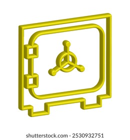 Gráfico de vetor de ilustração do ícone de caixa segura. Adequado para bancos, bancos, negócios, depósitos, segurança, dinheiro, segurança etc.