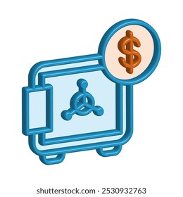 Abbildung Vektorgrafik des Safebox-Symbols. Fit für Bank, Bank, Geschäft, Einzahlung, Sicherheit, Geld, Sicherheit usw.