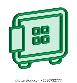 Ilustración Vector gráfico de icono de caja fuerte. Apto para la banca, banco, negocio, depósito, seguridad, dinero, seguridad, etc.