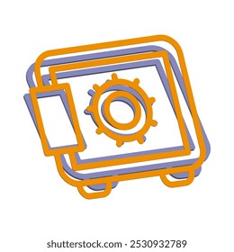 Ilustración Vector gráfico de icono de caja fuerte. Apto para la banca, banco, negocio, depósito, seguridad, dinero, seguridad, etc.