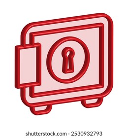 Ilustración Vector gráfico de icono de caja fuerte. Apto para la banca, banco, negocio, depósito, seguridad, dinero, seguridad, etc.