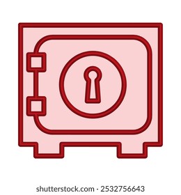 Ilustración Vector gráfico de icono de caja fuerte. Apto para la banca, banco, negocio, depósito, seguridad, dinero, seguridad, etc.