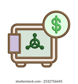 Illustration Vector graphic of safe box icon. Fit for banking, bank, business, deposit, security, money, safety etc.