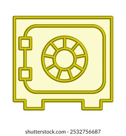 Ilustración Vector gráfico de icono de caja fuerte. Apto para la banca, banco, negocio, depósito, seguridad, dinero, seguridad, etc.