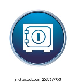 Ilustración Vector gráfico de icono de caja fuerte. Apto para la banca, banco, negocio, depósito, seguridad, dinero, seguridad, etc.