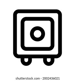Ilustración vectorial gráfico del icono de caja de seguridad. Icono de estilo de línea. Ilustración vectorial aislada en fondo blanco. Perfecto para el diseño de sitios web o aplicaciones.