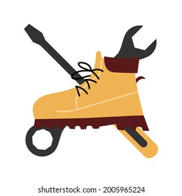 Illustration Vector Graphic of Safety Shoes Tools Logo. Perfect to use for Fashion Company