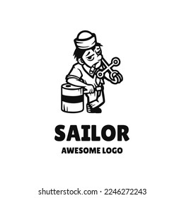 Gráfico vectorial de ilustración de Sailor, bueno para el diseño del logotipo