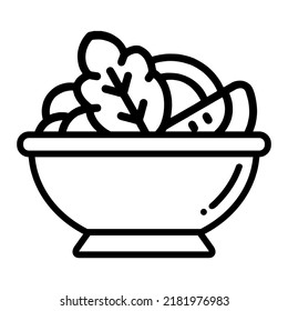 Illustration Vector Graphic of salad bowl food, vegetables, vegan healthy food icon