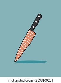 Illustration vector graphic of Salmon Knife