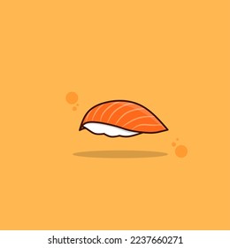 illustration vector graphic of salmon nigiri,salmon sushi perfect for logos, icons, designs, posters, flyers,and advertising 