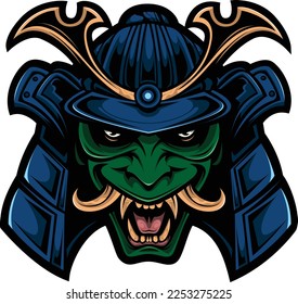  illustration vector graphic of the samurai head mascot good for logo sport ,t-shirt ,logo