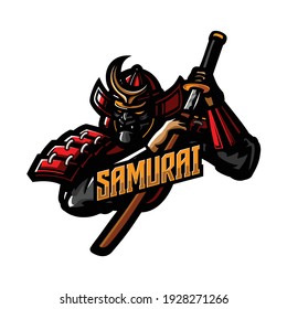 Vektorgrafik von Samurai Ritter perfekt für E-Sport-Team-Maskottchen und Game-Streamer
