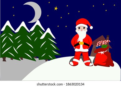Illustration vector graphic of santa claus, fit for background