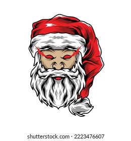 illustration vector graphic of santa claus,can be used as a merch,poster,t-shirt design,etc