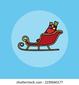 illustration vector graphic of santa sleight perfect for logo, icon, design, poster, flyer, and advertisement 