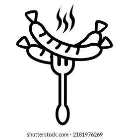 Illustration Vector Graphic of sausage sausages, fork food, barbecue icon