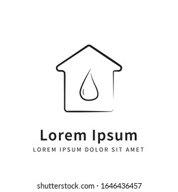 Ilustración vectorial gráfico de guardar agua en el icono de la casa. Perfecto para la plantilla de logotipo
