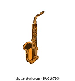 Illustration Vector graphic of saxophone logo, fit for performer, entertainment etc.