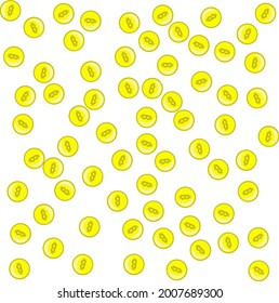 Illustration vector graphic of Scattered cryptocurrency coins. perfect for texture,banner,screen printing 