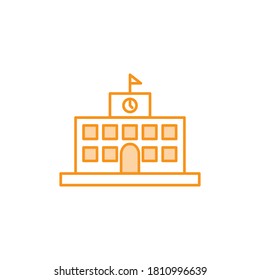 Ilustración Gráfico vectorial del icono de construcción escolar. Apto para la educación, el aprendizaje, el estudio, etc.