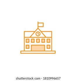 Ilustración Gráfico vectorial del icono de construcción escolar. Apto para la educación, el aprendizaje, el estudio, etc.