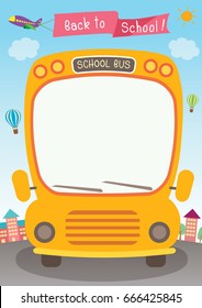 Illustration vector graphic school bus for back to school poster template.