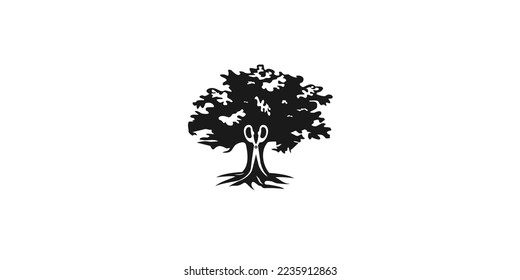 illustration vector graphic of scissor tree